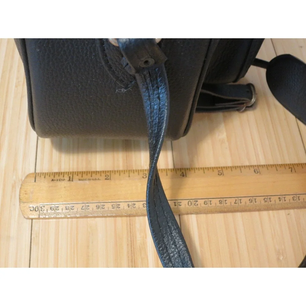 Vintage Kane-M Brand Black Zippered Bag Case With Strap 9x8x6 in. Made‎ in Korea